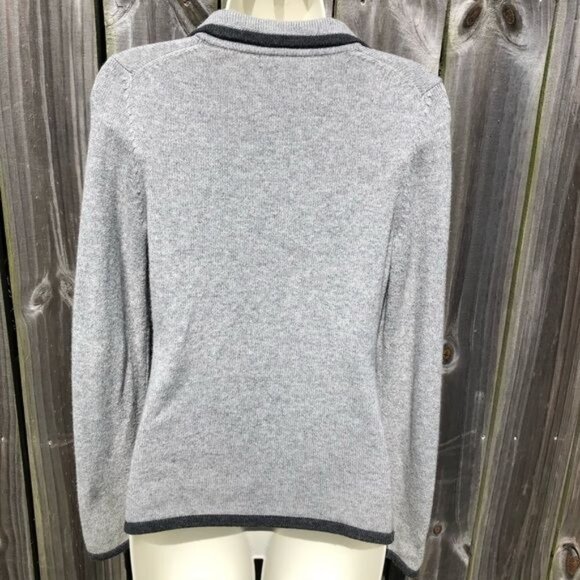 Boden Cashmere Angora Wool Cardigan 8 Sweater Top Gray Button Down V Neck Collar - Picture 3 of 8